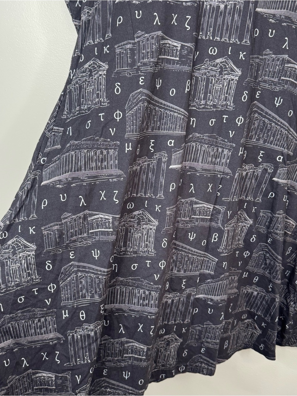 Svaha Usa Greek Temple Organic Cotton Long Sleeve Dress Large View 5
